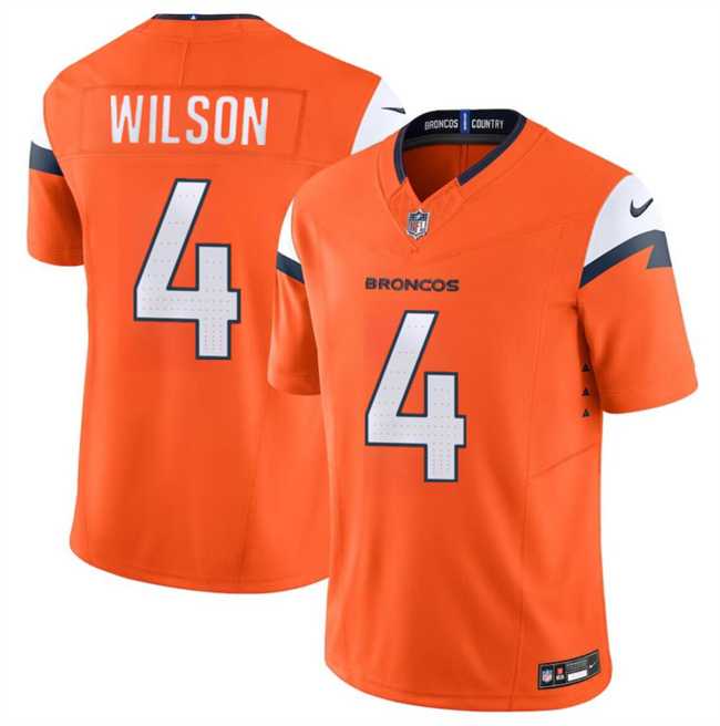 Men & Women & Youth Denver Broncos #4 Zach Wilson Orange 2024 F.U.S.E. Vapor Limited Stitched Jersey